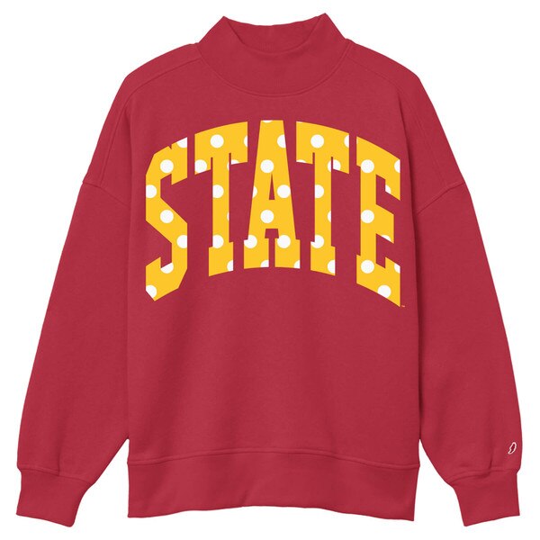 League Women's Cardinal State Polkadot Mockneck